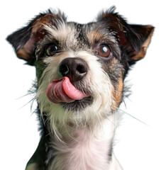 PNG Adorable dog licking nose