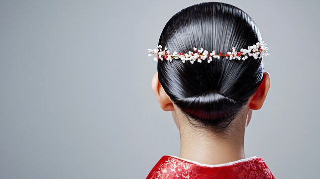 a traditional Japanese shimada mage hairstyle
