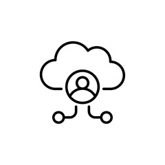 Cloud account outline icons, minimalist vector illustration ,simple transparent graphic element .Isolated on white background