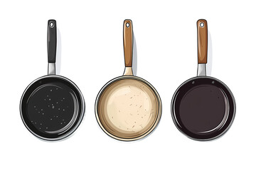 Three Different Types of Cookware Illustrations