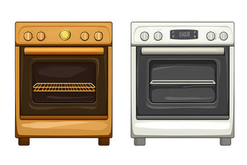 Obraz premium Illustrate Different Styles of Kitchen Ovens