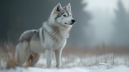 Obraz premium Siberian Husky dog,Full body image of a Siberian Husky dog