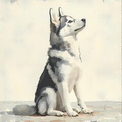 Siberian Husky dog,Full body image of a Siberian Husky dog