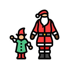 santa claus elves color icon vector. santa claus elves sign. isolated symbol illustration