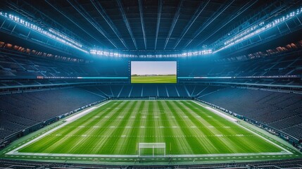 Electric Atmosphere at a Thrilling Sports Event: Players on the Field with Engaged Audience