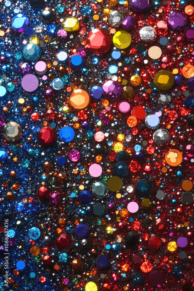 Aufkleber a multitude of sparkling gems and glitter forms a captivating tapestry of colors, reflecting light i