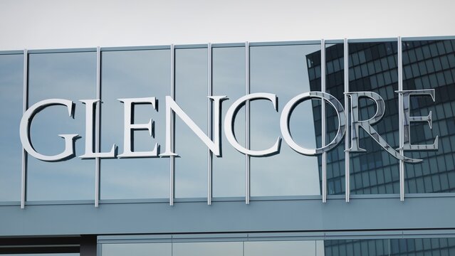 Edinburgh, UK - May 3, 2022 Nutrien only editorial Stock information on the logo of the office facade