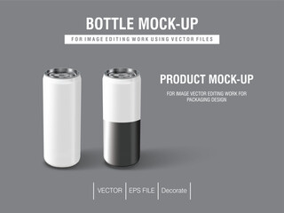 White color bottle on gray background for graphic design