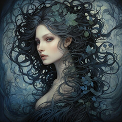 woman with hair 