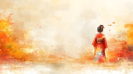 Children in colorful cheongsam, brush art New Year background, Chinese festival theme