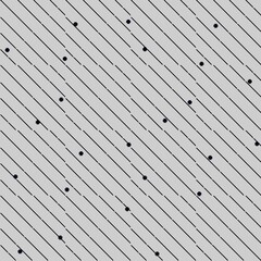 Abstract pattern featuring diagonal lines and scattered dark shapes on a light gray background