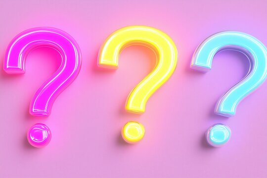 National Trivia Day many glowing 3d question marks on a purple background