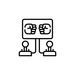 Multiplayer games outline icons, minimalist vector illustration ,simple transparent graphic element .Isolated on white background © Upnowgraphic Studio