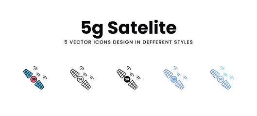 5g Satelite vector icons set stock illustration
