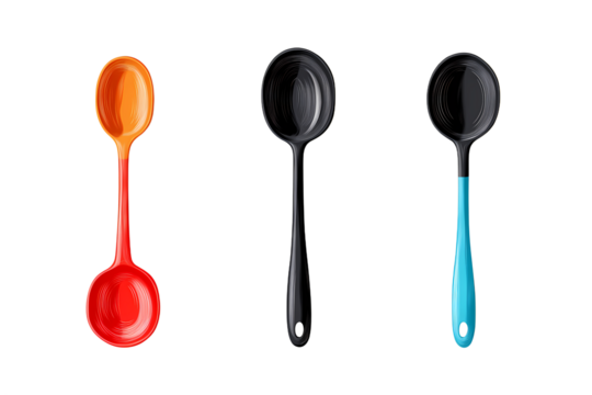Illustrate Different Spoon Designs in Vibrant Colors
