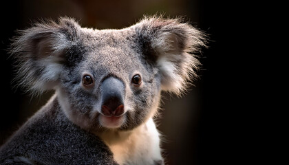 Fototapeta premium Close-Up of a Koala, Emphasizing Its Gentle Expression and Fur Texture
