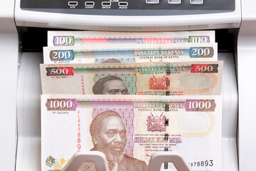 Kenyan shilling in the counting machine