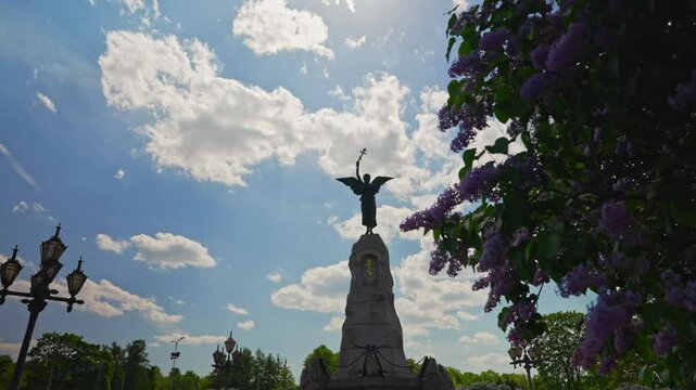 Russalka Memorial against the summer sky.