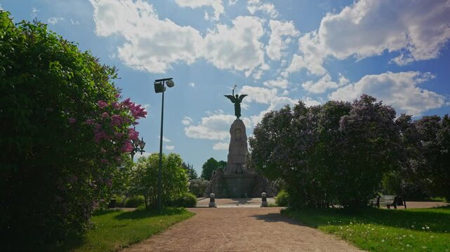 Russalka Memorial against the summer sky.