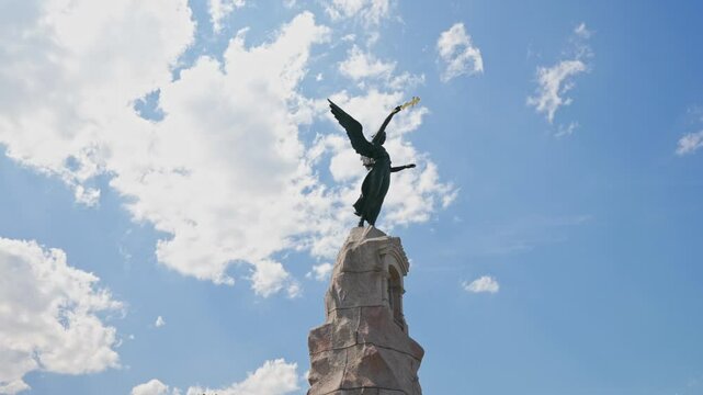 Russalka Memorial against the summer sky.