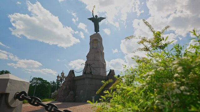 Russalka Memorial against the summer sky.