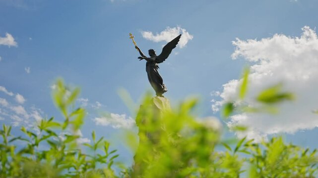 Russalka Memorial against the summer sky.