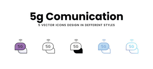 5g Comunication vector icons set stock illustration