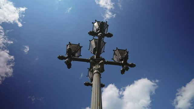 Old vintage lantern on the street.