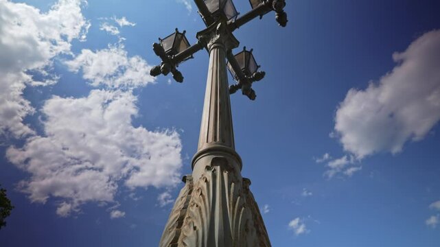 Old vintage lantern on the street.
