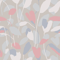 Vector modern leaf illustration seamless repeat pattern digital artwork