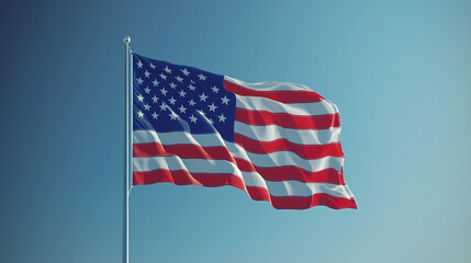 Obraz premium american flag on blue sky