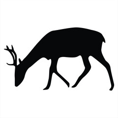 Stag Standing Silhouette: Minimalist Vector. Collection of Deer Pose. Perfect for Logo, Design, and More.
