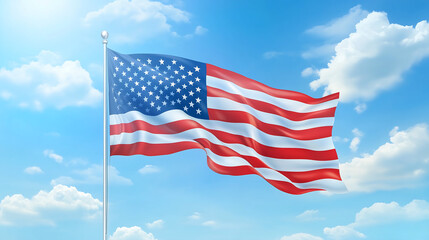 Obraz premium american flag waving in the wind