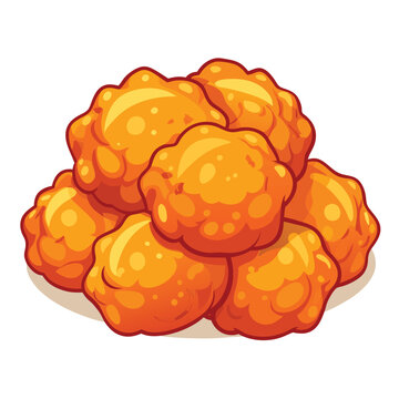 golden fried chicken nuggets on white clip art preview