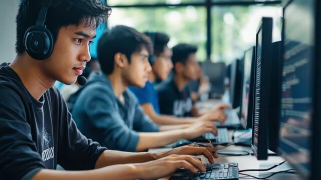 A multicultural team from Malaysia, Thailand, and the Philippines coding software for autonomous vehicles, blending technology with global collaboration