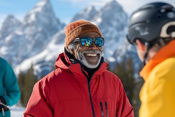Multi-Generational Family Posing on Ski Day With Laughter and Hugs