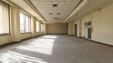 Obraz premium Spacious and blank office, modern style, natural light, open and professional environment