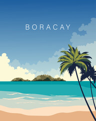 Boracau Philippines travel poster, banner, postcard