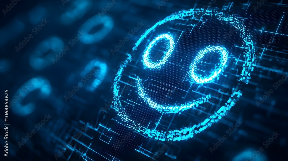 Poster expressive face symbolizing emotional recognition and sentiment analysis