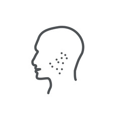 vector design silhouette, acne, freckle face.