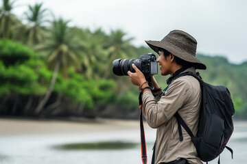 Obraz premium Travel Photographer at Work