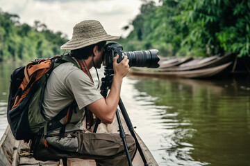 Obraz premium Travel Photographer at Work