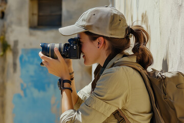 Fototapeta premium Travel Photographer at Work