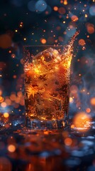 A cocktail at the simple background.