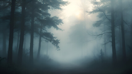 "Mysterious Foggy Forest | Eerie Nature Scene in Misty Woods"