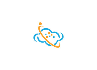 modern cloud logo design with vector icon template