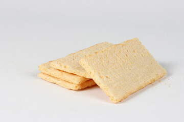 crackers isolated on white background 