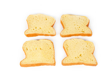 Slice of plain brioche in a studio setting