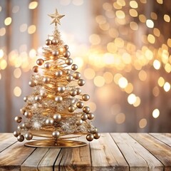 Christmas background with 3D abstract Christmas tree.