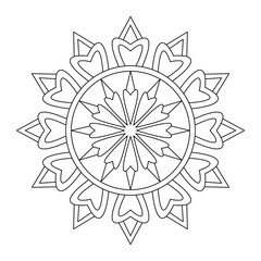 Creative and easy mandala design for coloring book, vector file